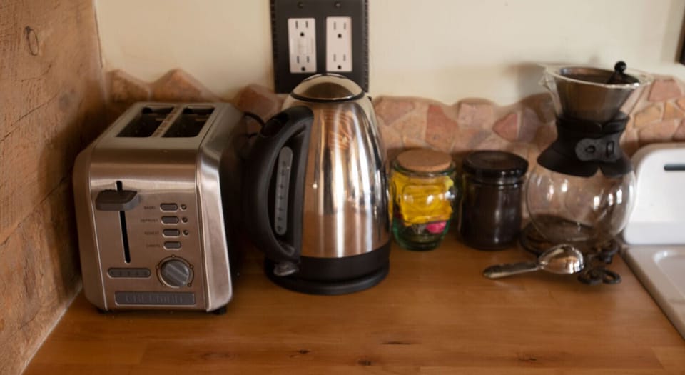 Complimentary Coffee and Tea -- Pour-over coffee maker and electric