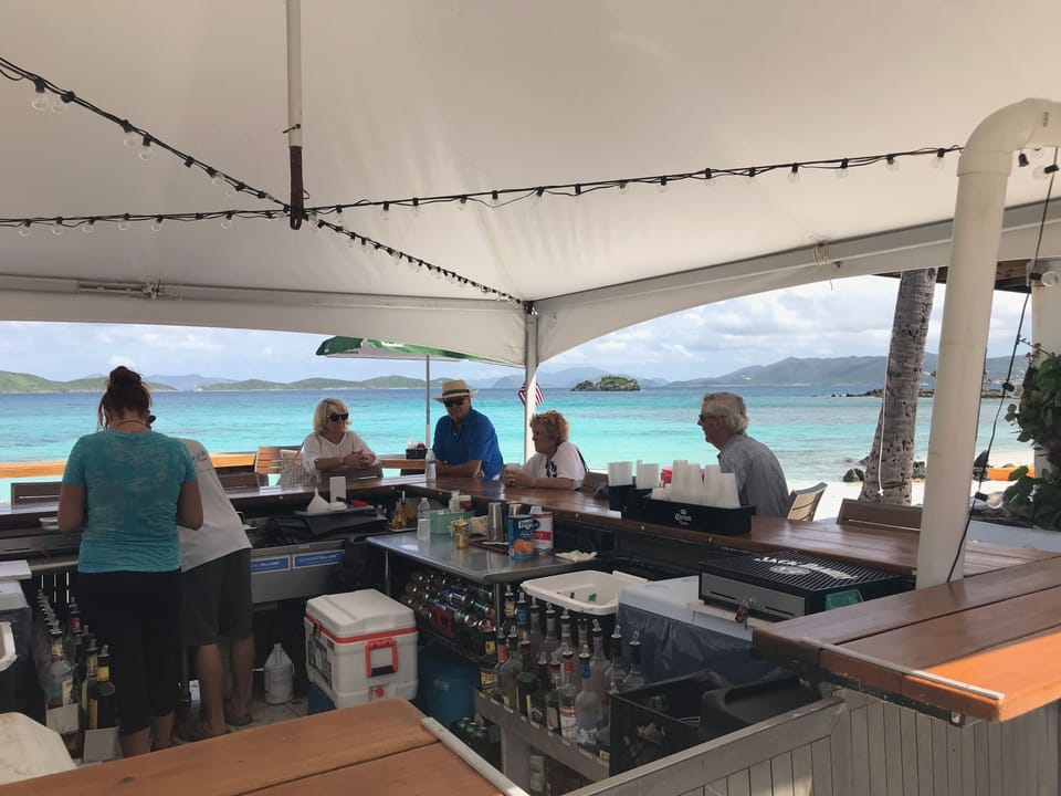 Bar with amazing views of St Jhon and BVI islands