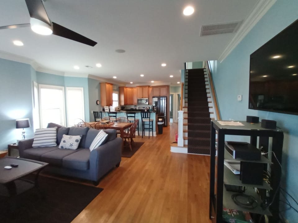 View from the TV towards the kitchen