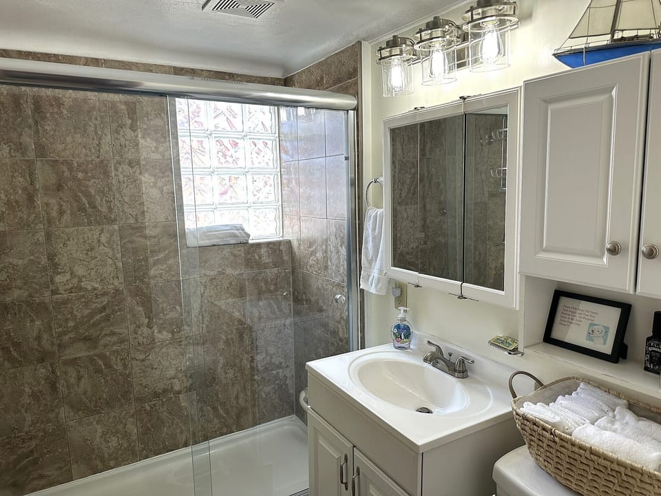 First floor bathroom with full size shower