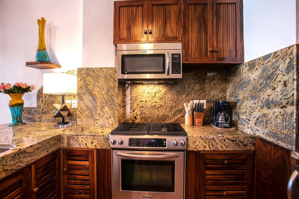 Gas range  and everything a chef needs
