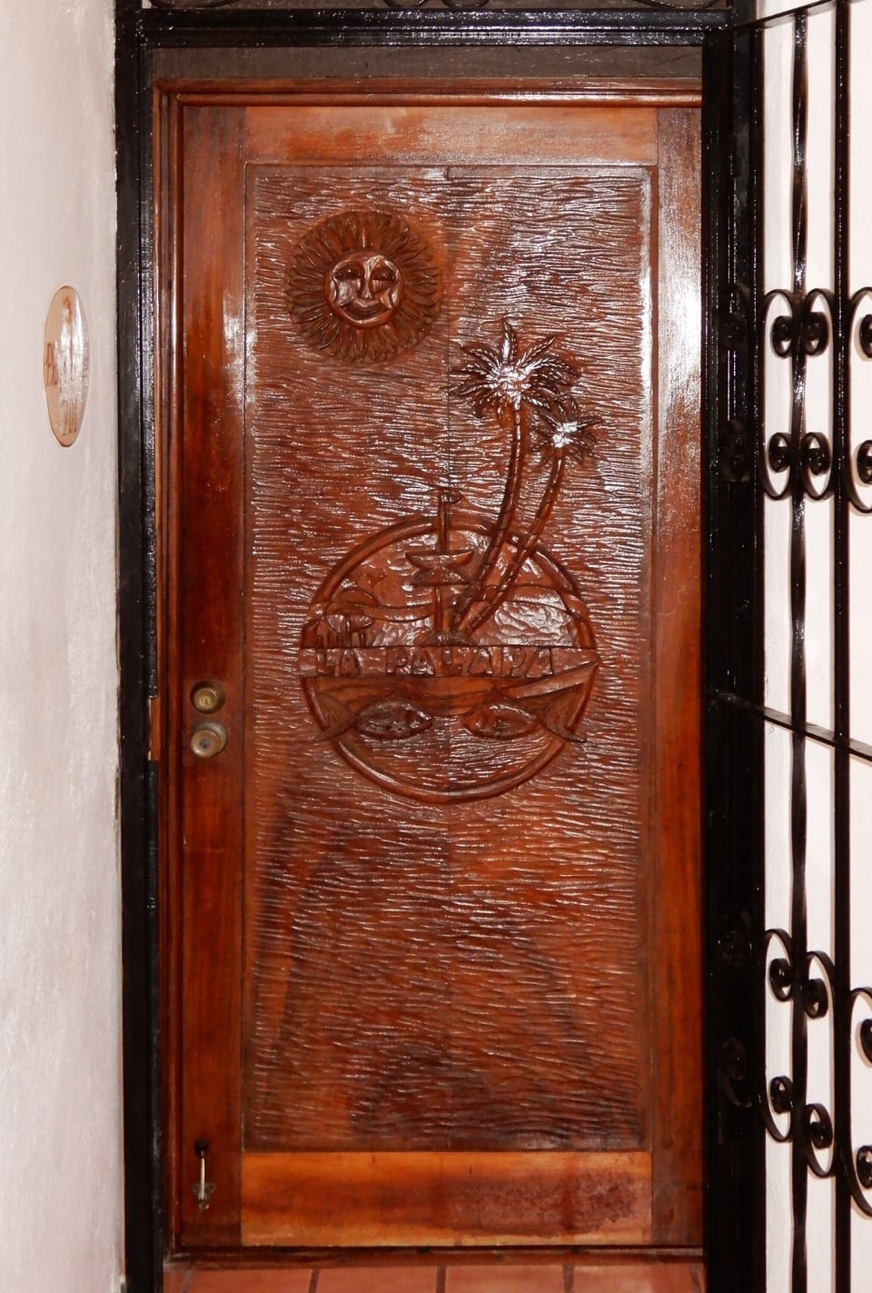 Our hand-carved front door.
