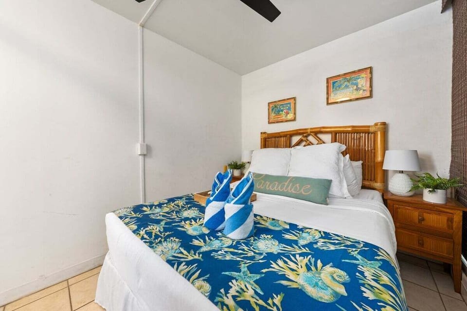 Inviting bedroom with colorful décor and plenty of space to unwind