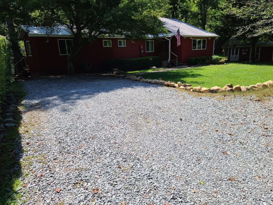 Front yard driveway and parking area.