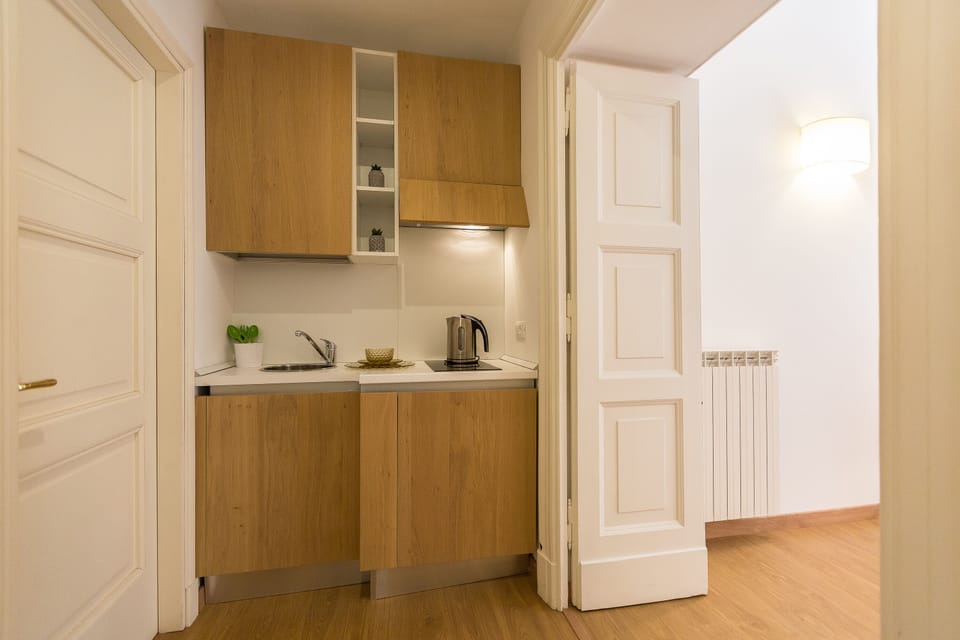 Each bedroom is a suite, with a bathroom and a small kitchenette.
