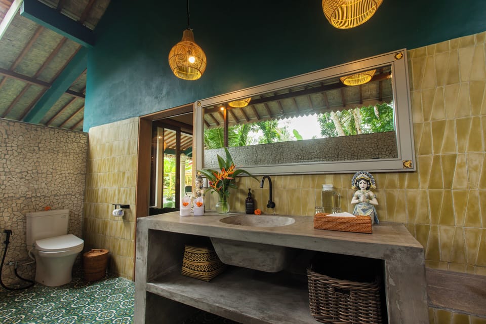 Yoga Villa | Bathroom | Separate tub and shower, deep soaking tub, rainfall showerhead