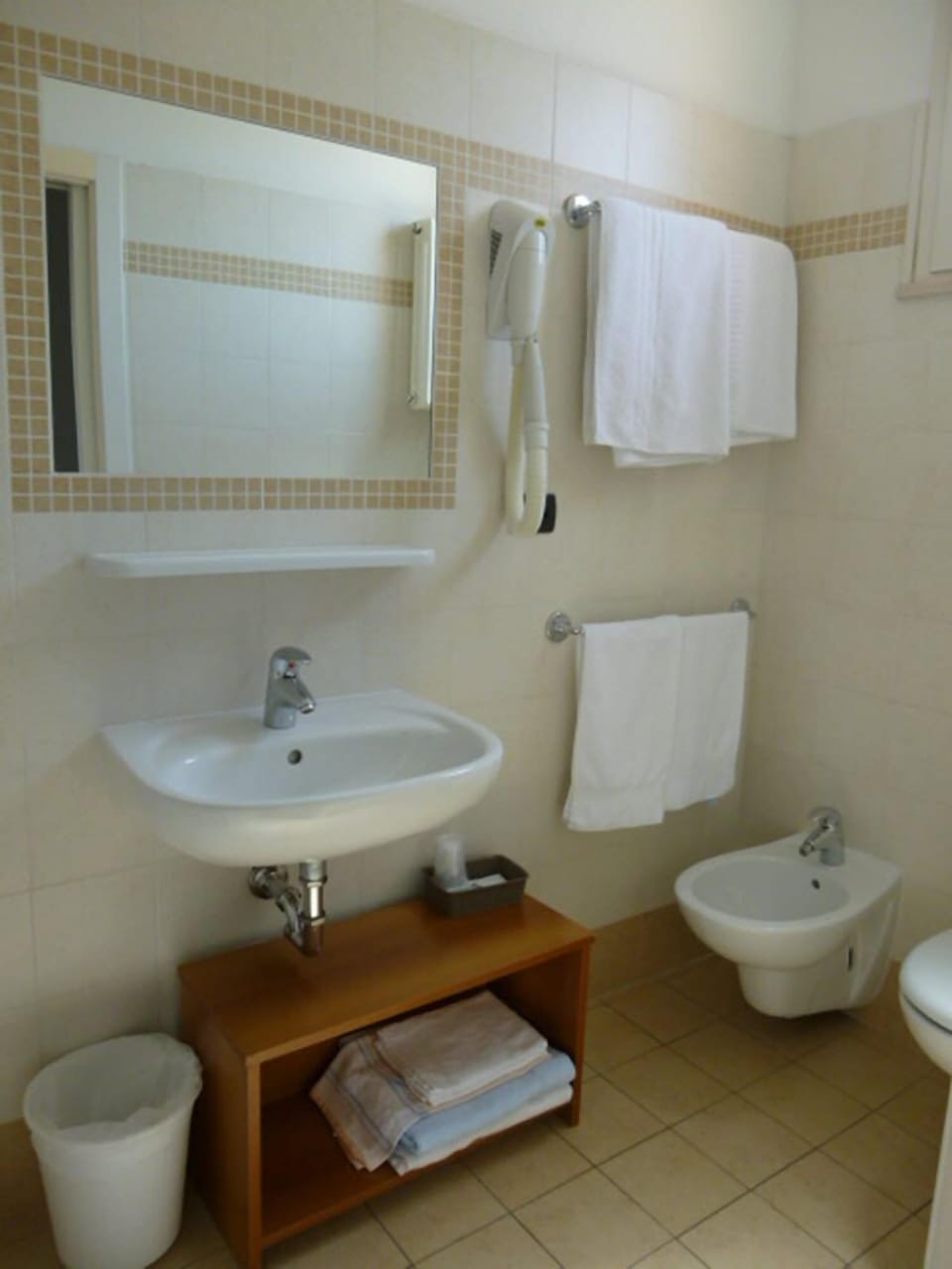 Shower, bidet, towels