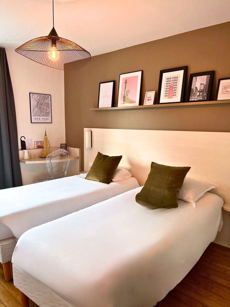 Premium bedding, individually decorated, individually furnished, desk