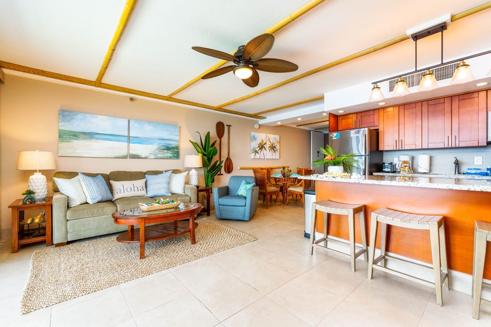 living room kitchen area
