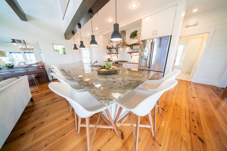 Chefs kitchen with spacious dining bar