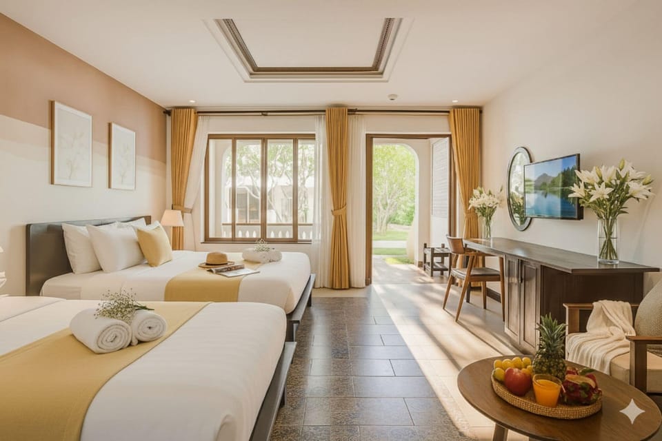 Family Room, Pool View | In-room safe, desk, laptop workspace, blackout drapes