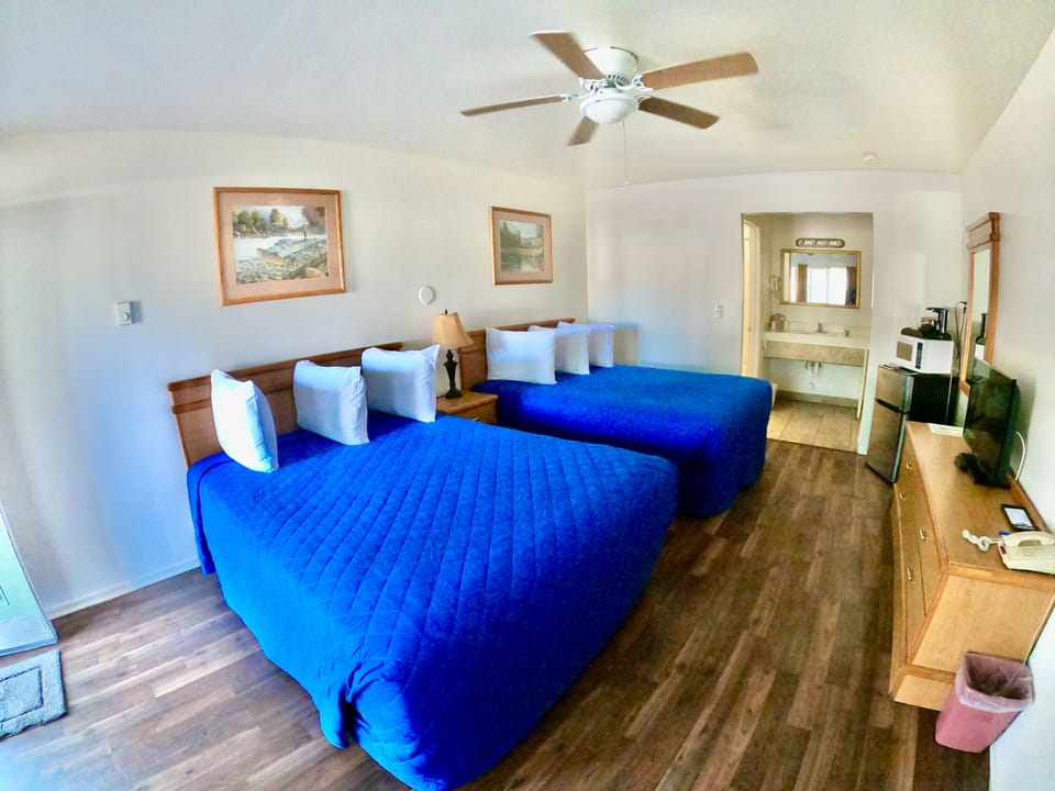 Premium bedding, blackout drapes, free WiFi, bed sheets
