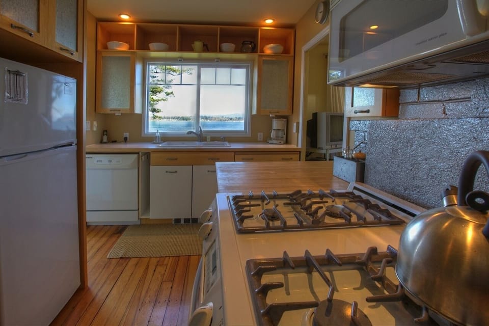 Gas cook-top, microwave, abundant storage... 