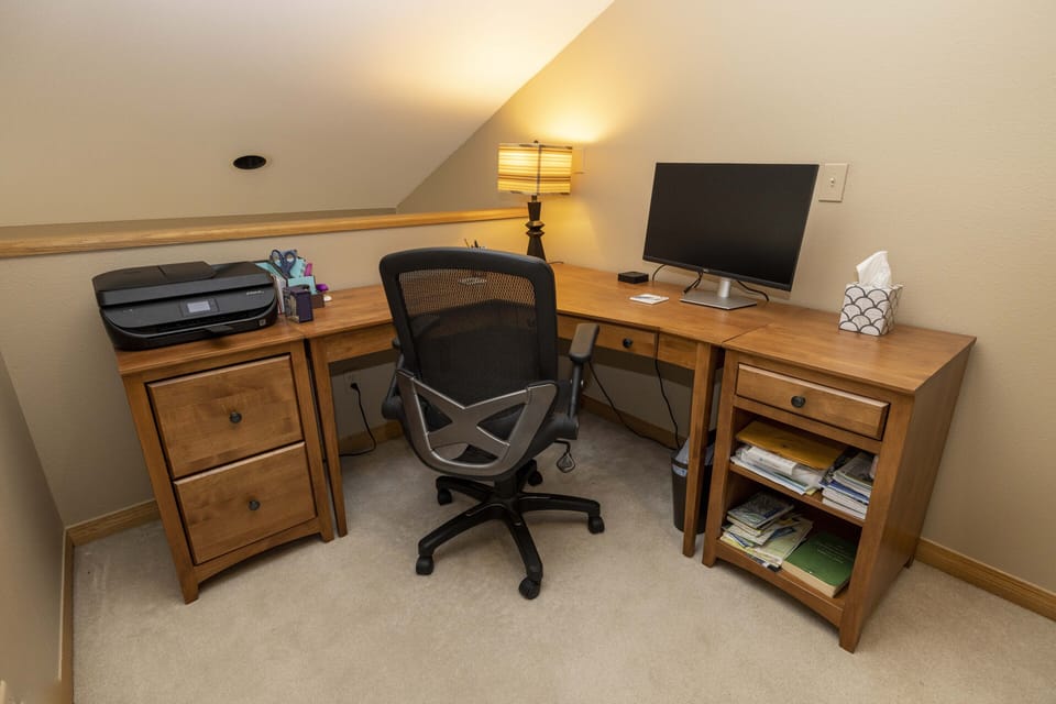 Business center with printer/scanner, monitor and high speed wireless internet