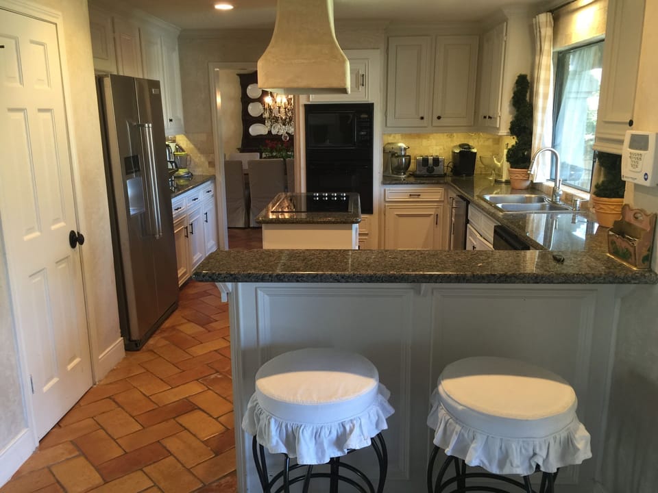 Equipped Kitchen with ice maker, 2 refrig/freezers & all china and cooking needs