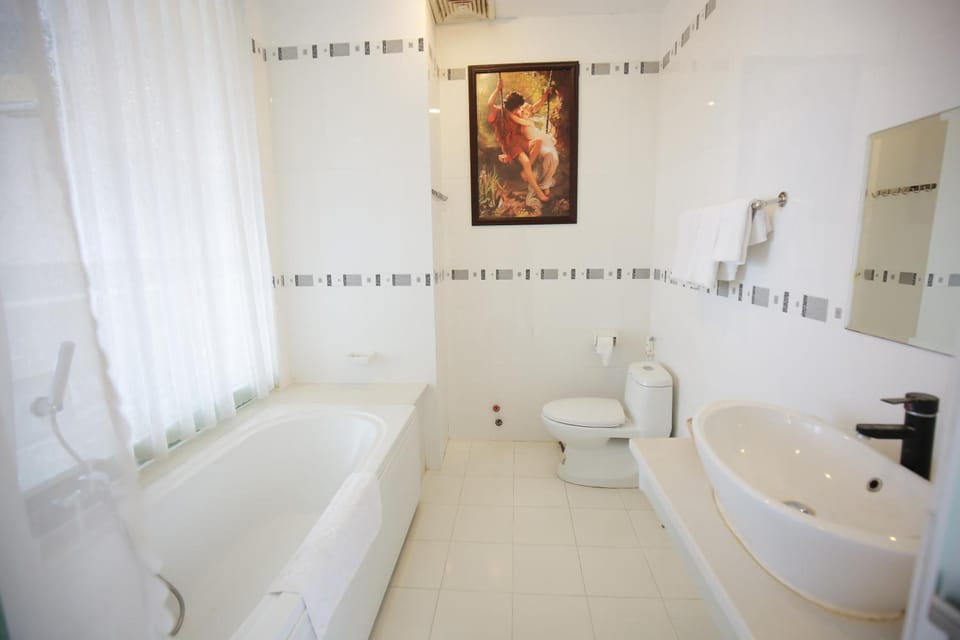Free toiletries, hair dryer, slippers, towels