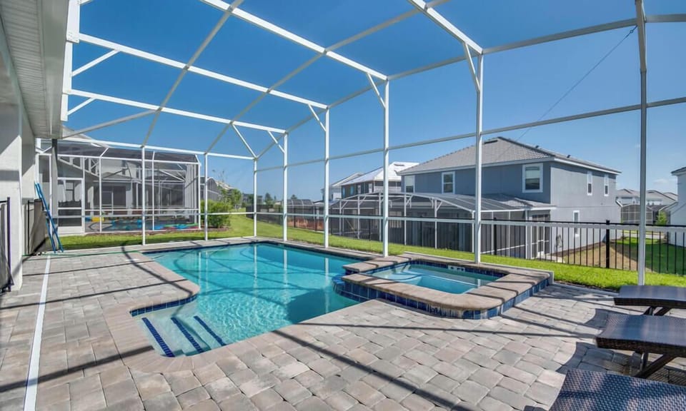 Stunning Private Pool Area of the Home in Davenport Florida - Out on the patio area, you will find a large private swimming pool  - Everyone can cool off after a long day out at the parks