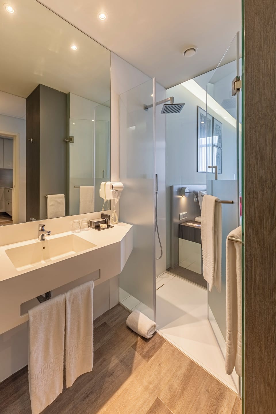 Junior Suite | Bathroom | Shower, rainfall showerhead, free toiletries, hair dryer
