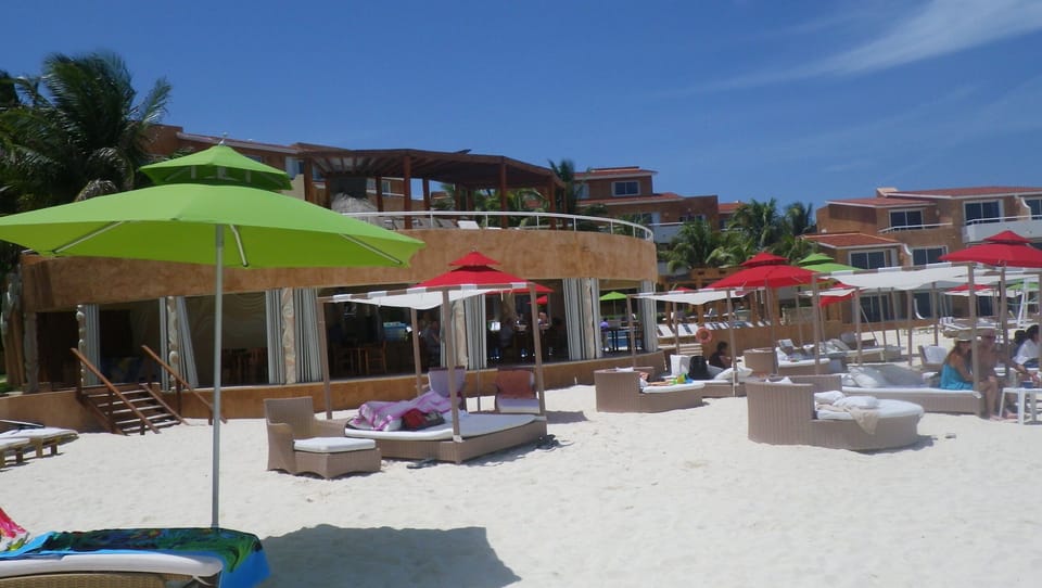 Relax in the comfort of beds and couches on the beach!