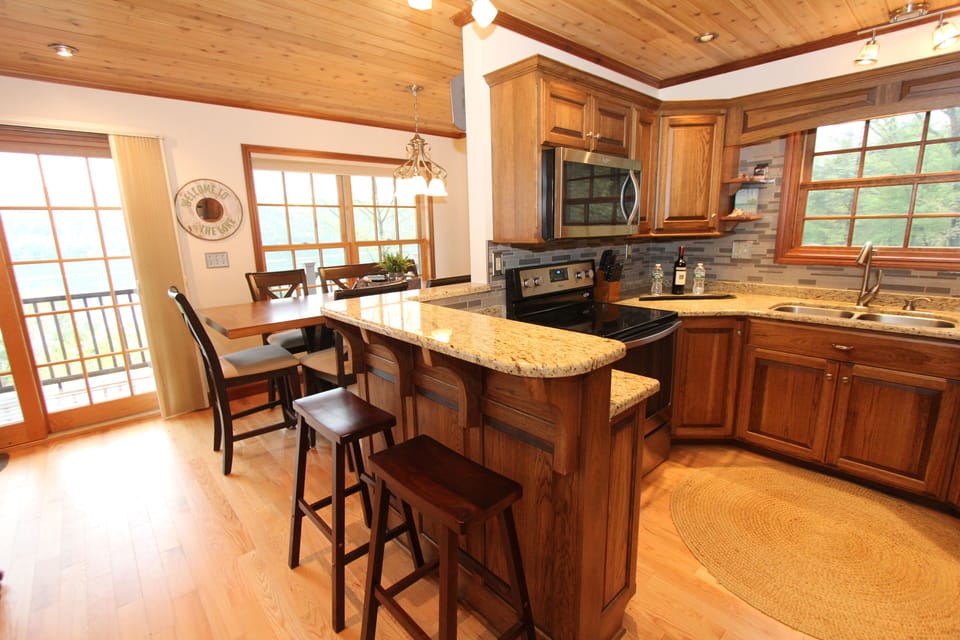 Breakfast Bar is great for conversations while cooking or preparing dinner.