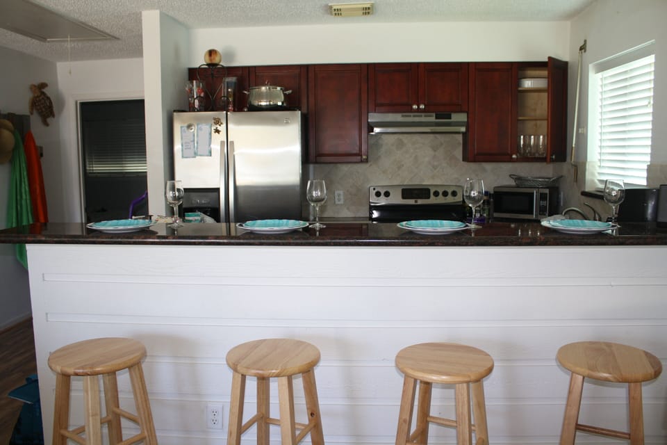 Bar area with extra seating. 