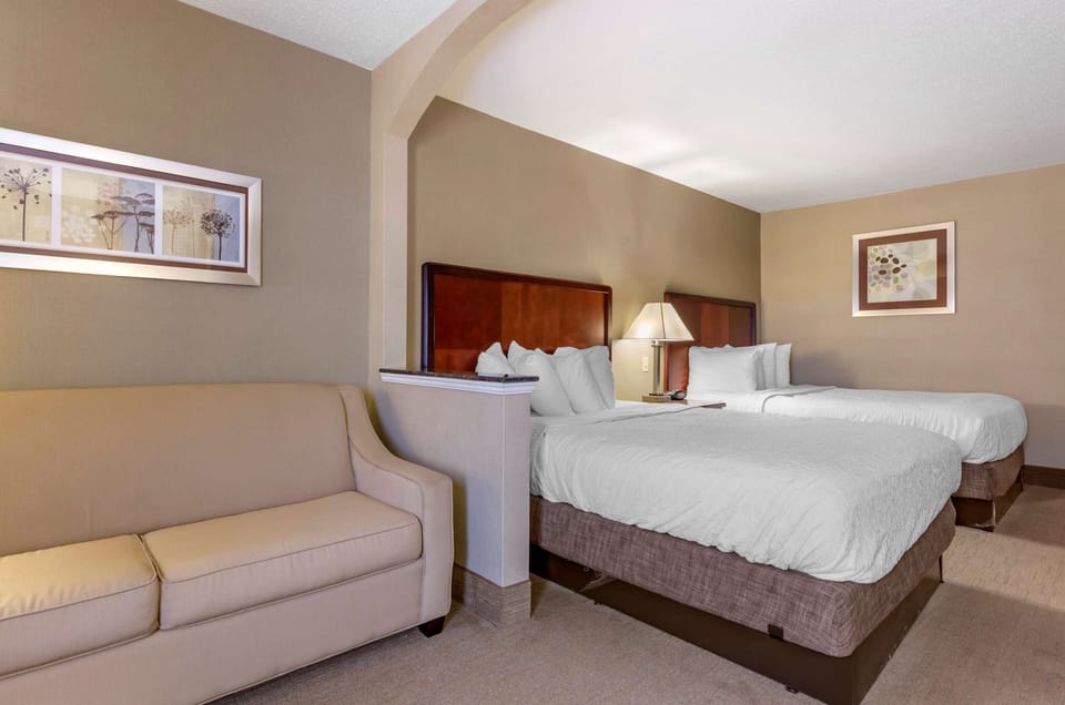 Standard Room, 2 Queen Beds, Non Smoking, Refrigerator & Microwave (with Sofabed) | In-room safe, laptop workspace, blackout drapes, iron/ironing board