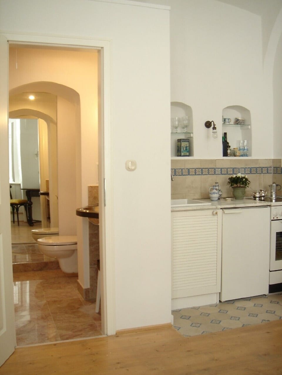 Kitchen and bathroom