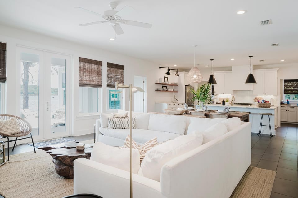 Open concept living, dining and kitchen. No one is left out