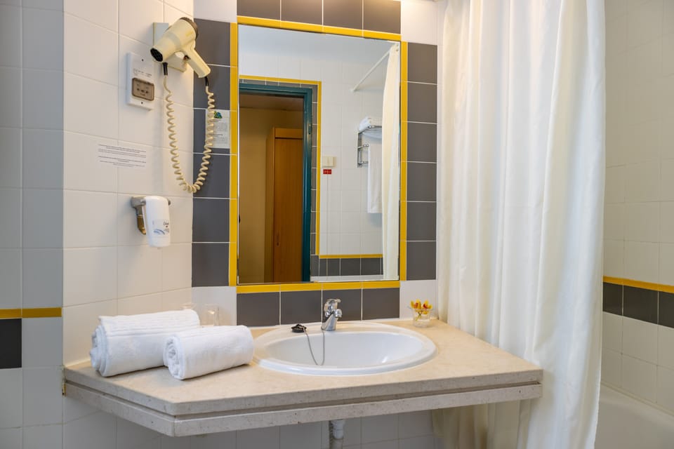 Bathtub, free toiletries, hair dryer, bidet