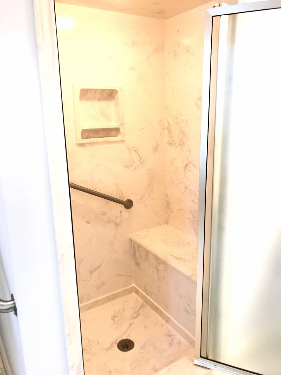 Master bath shower (no tub in master).