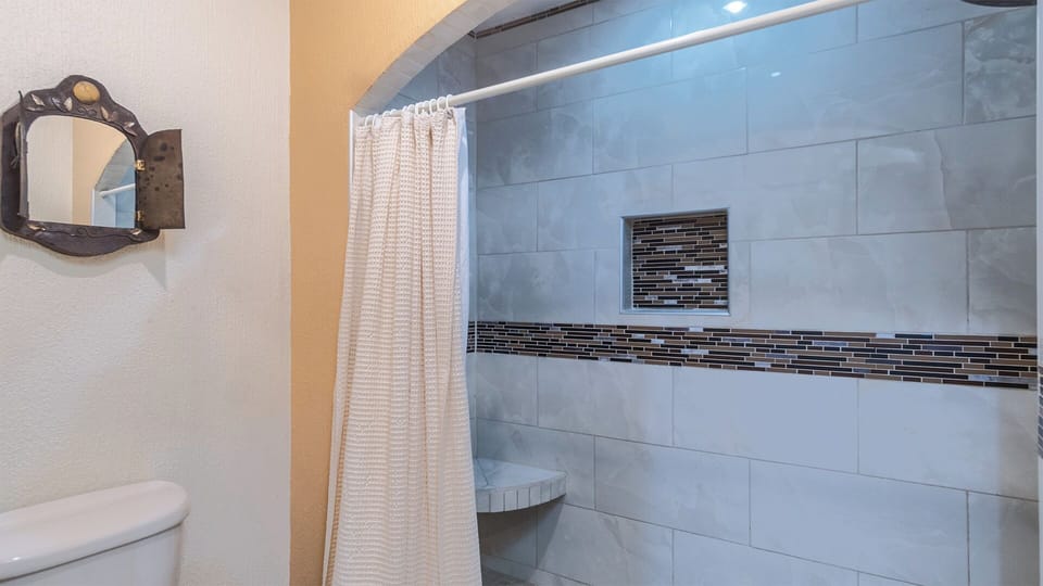 Showers run the master bathroom.