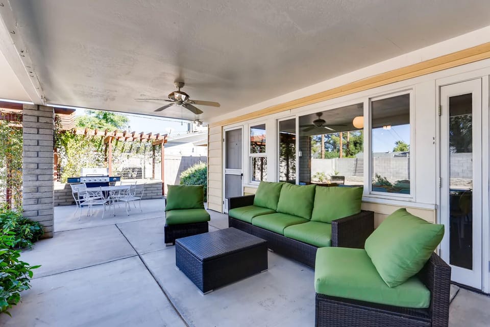Great outdoor space to relax in this desert oasis. Pool toys and grill available