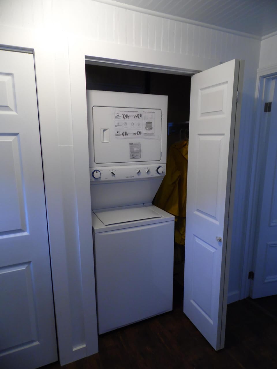 Stackable fullsize washer and dryers available for guest use