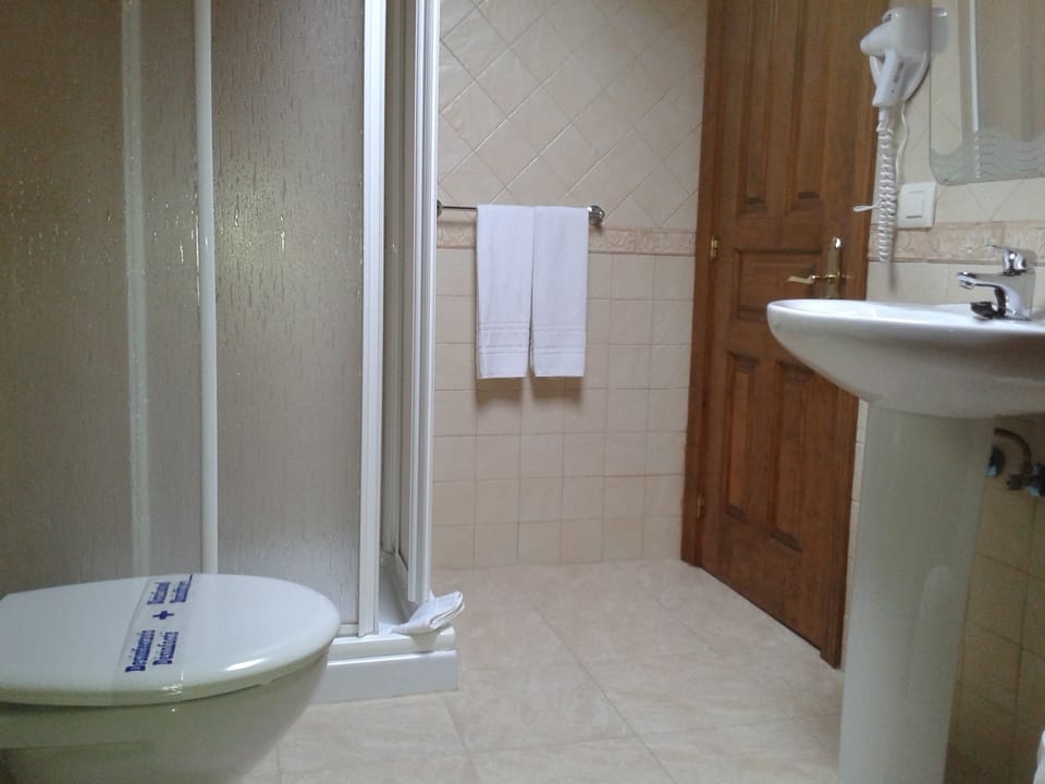 Habitación Triple (capacidad 3 personas) | Bathroom | Shower, free toiletries, hair dryer, towels