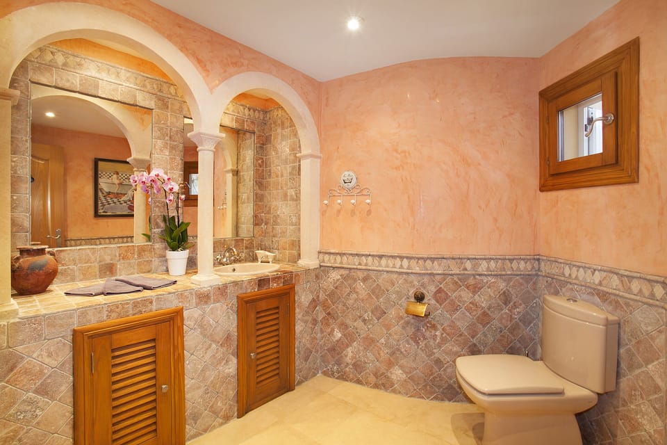 Guest bathroom with antique marble
