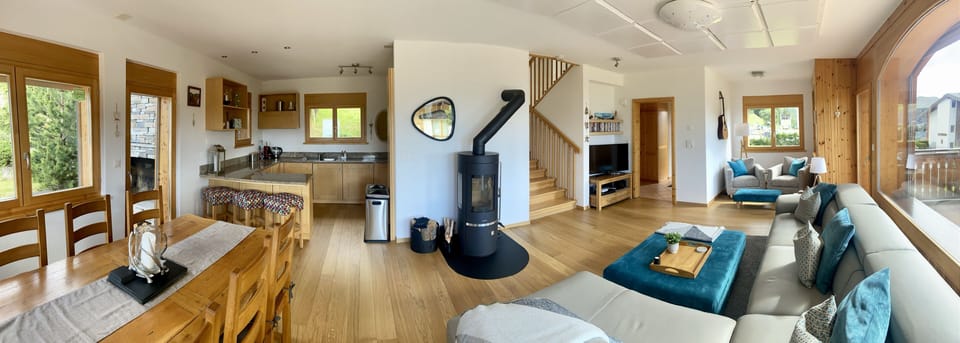 Open plan lounge, dining and kitchen space