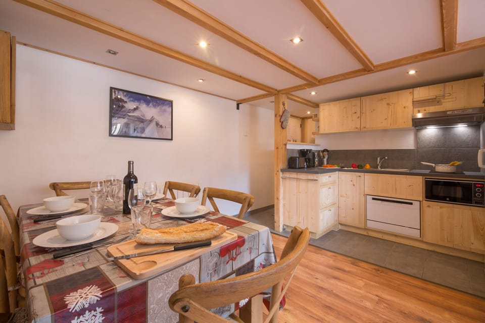 Dining space and open plan kitchen