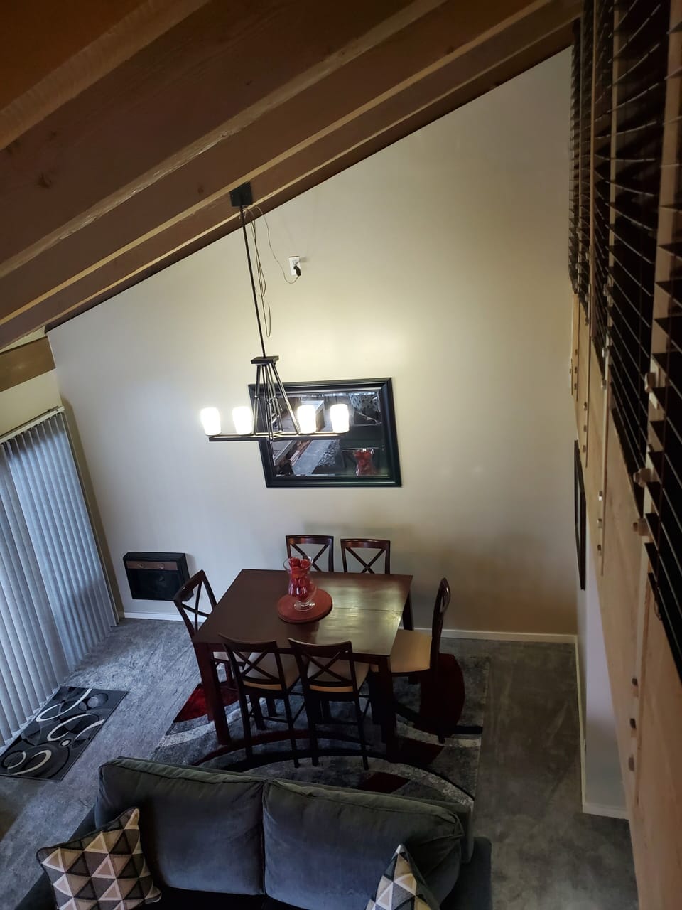 Looking down from the master bedroom