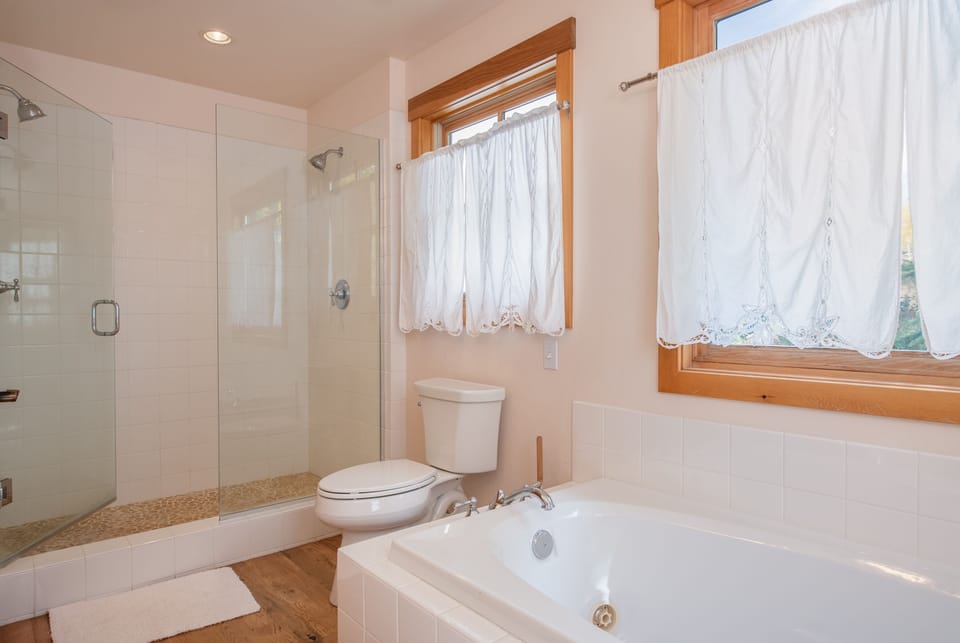 Master Bathroom with jetted tub and shower