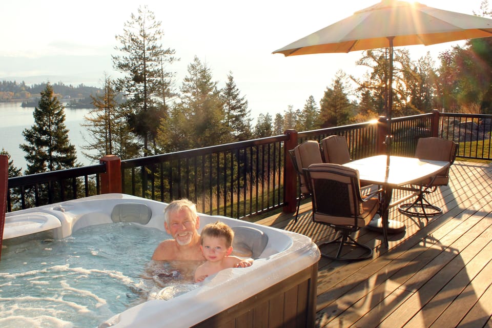 Enjoy soaking in the hot tub after a hard day of skiing or hiking 