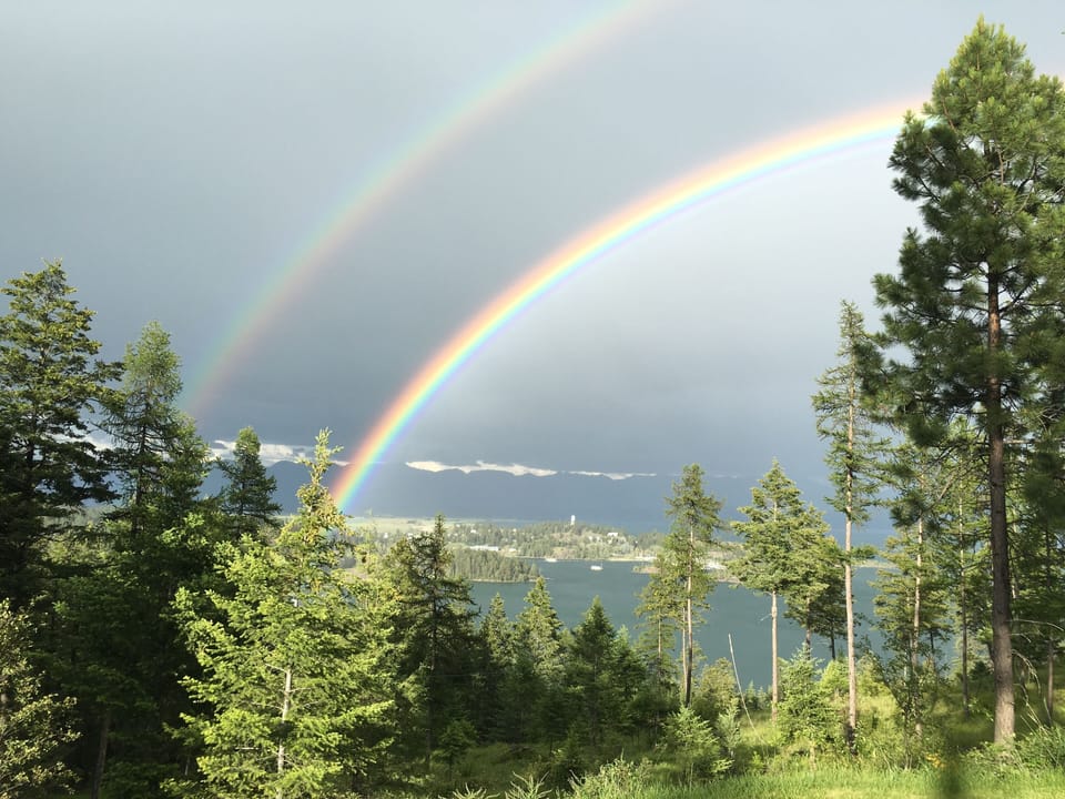 Double rainbows seen just above Bella Vista