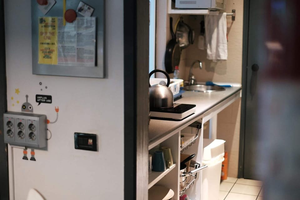 Shared fridge, microwave