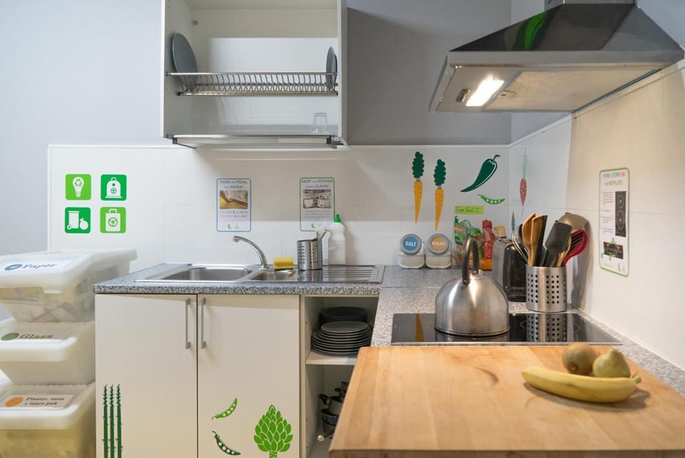 Shared fridge, microwave