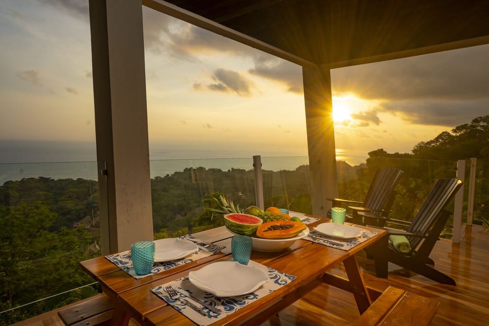 Dining outdoor at sunset