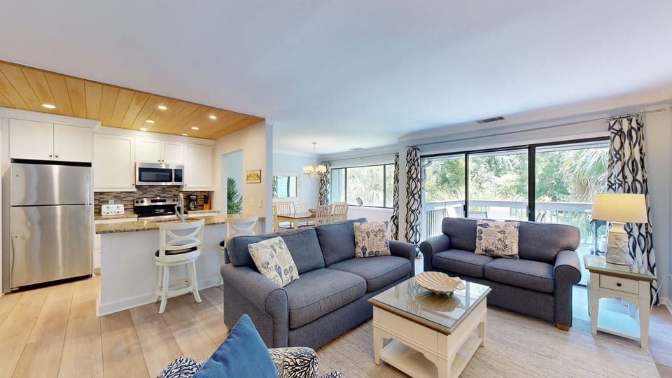 Living Room with Coastal Furnishings