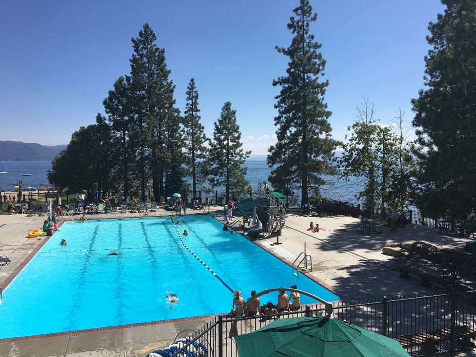 Burnt Cedar beach: pool, baby pool, cafe, bar, slide, grass, park, rentals!  