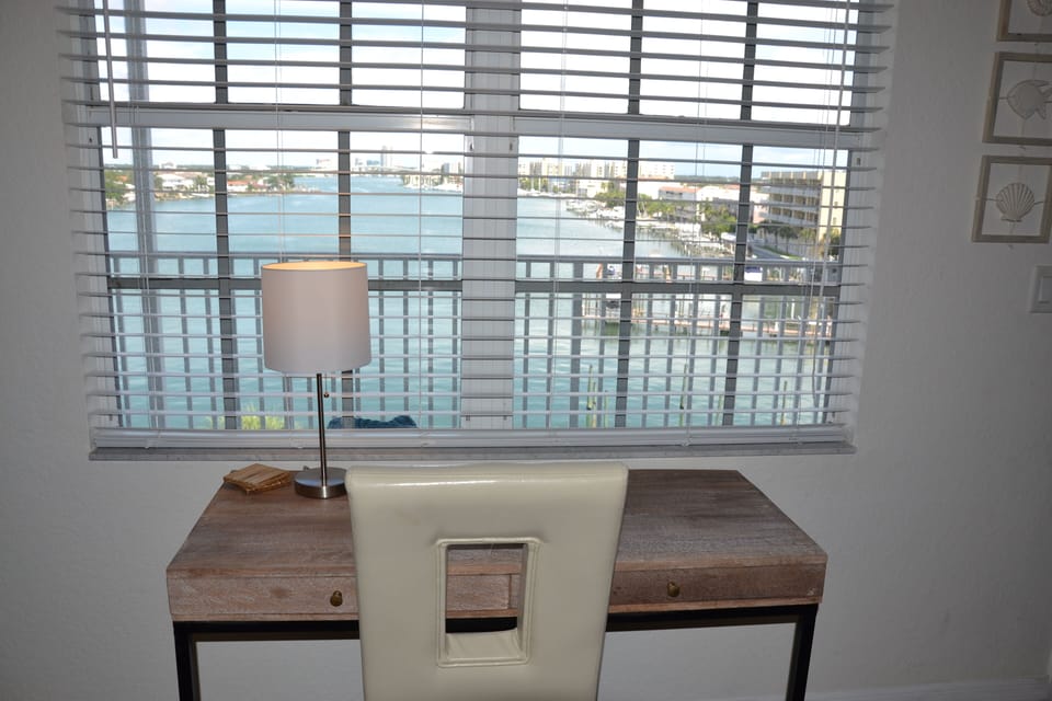 Desk work space with a great view facing East. 