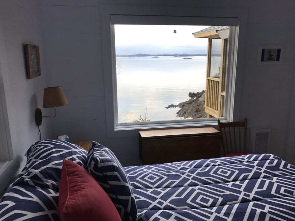 Master bedroom, queen bed, entry to porch, STUNNING VIEWS