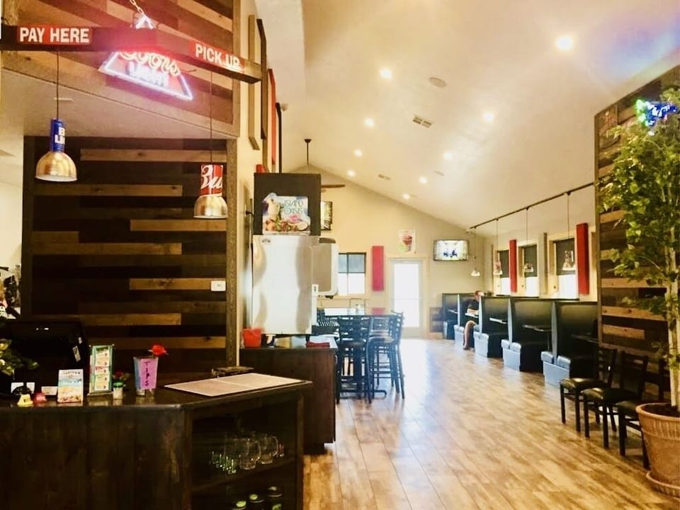Inside the newly rebuilt Hot Mama's Pizza.