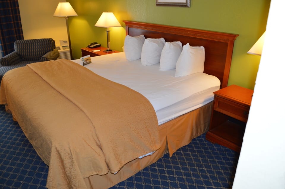 Down comforters, pillowtop beds, desk, iron/ironing board
